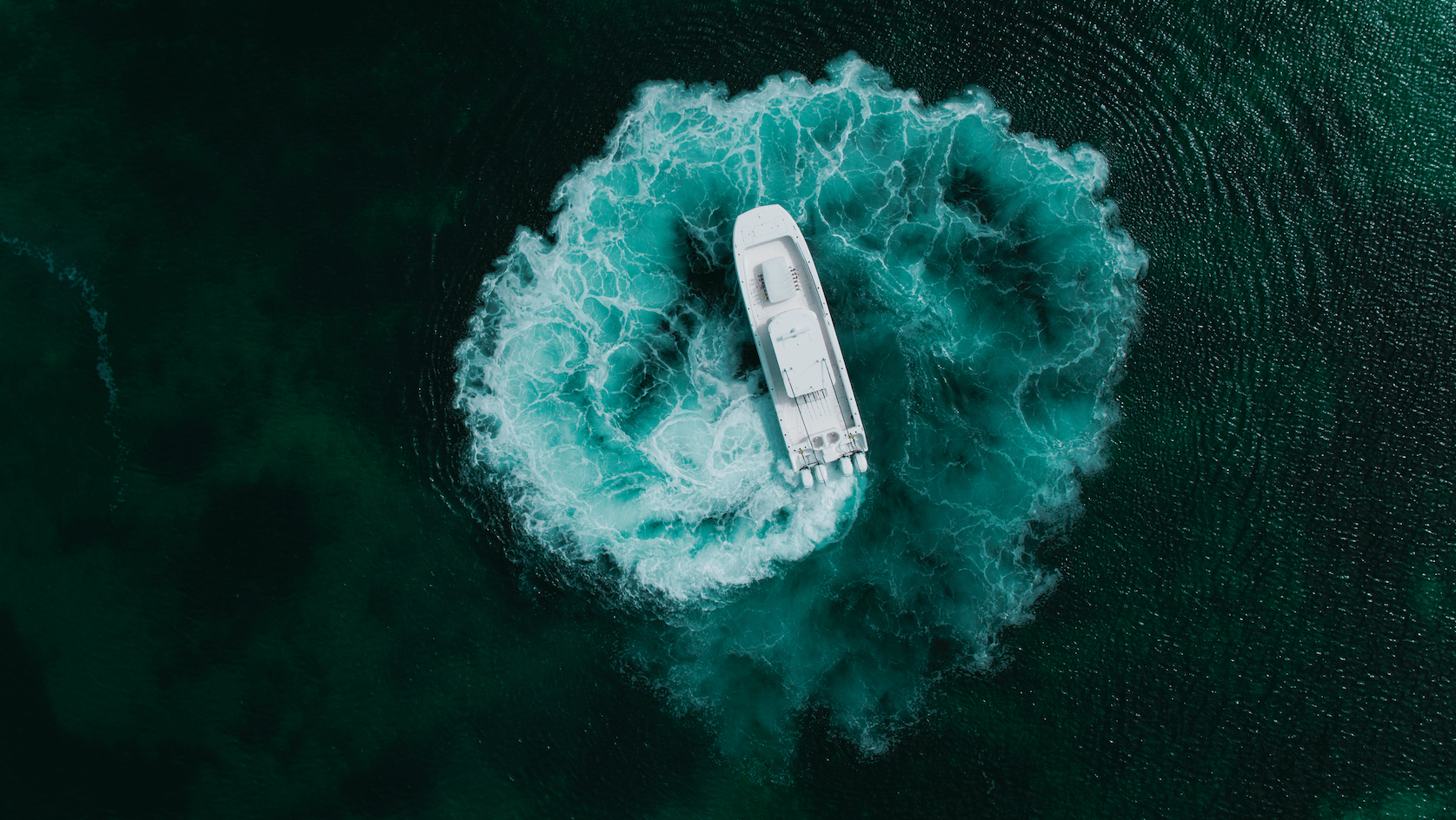 Invincible boat in the aqua ocean